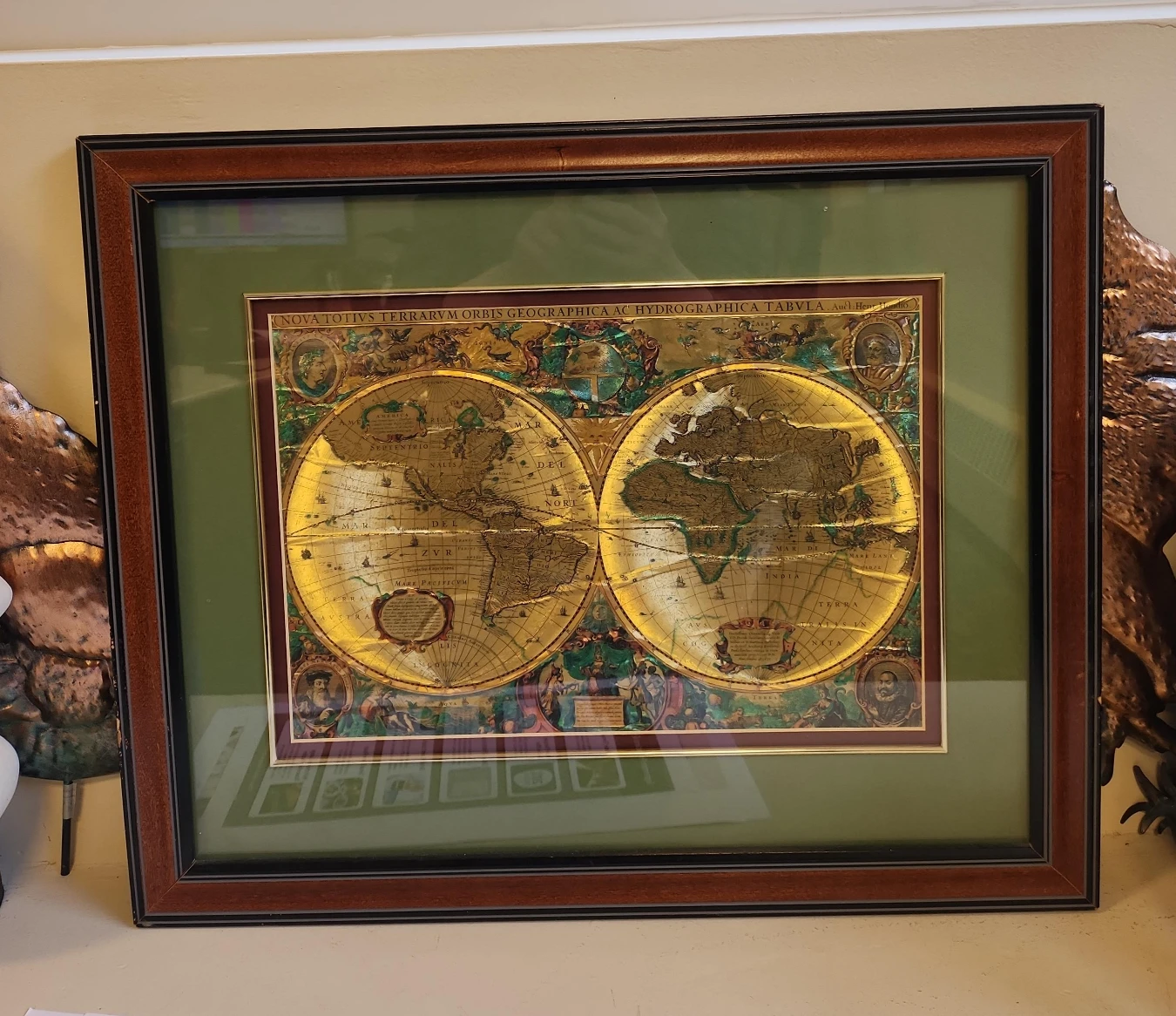 Framed World Map Print - Nova Totius Terrarum Orbis Geographica