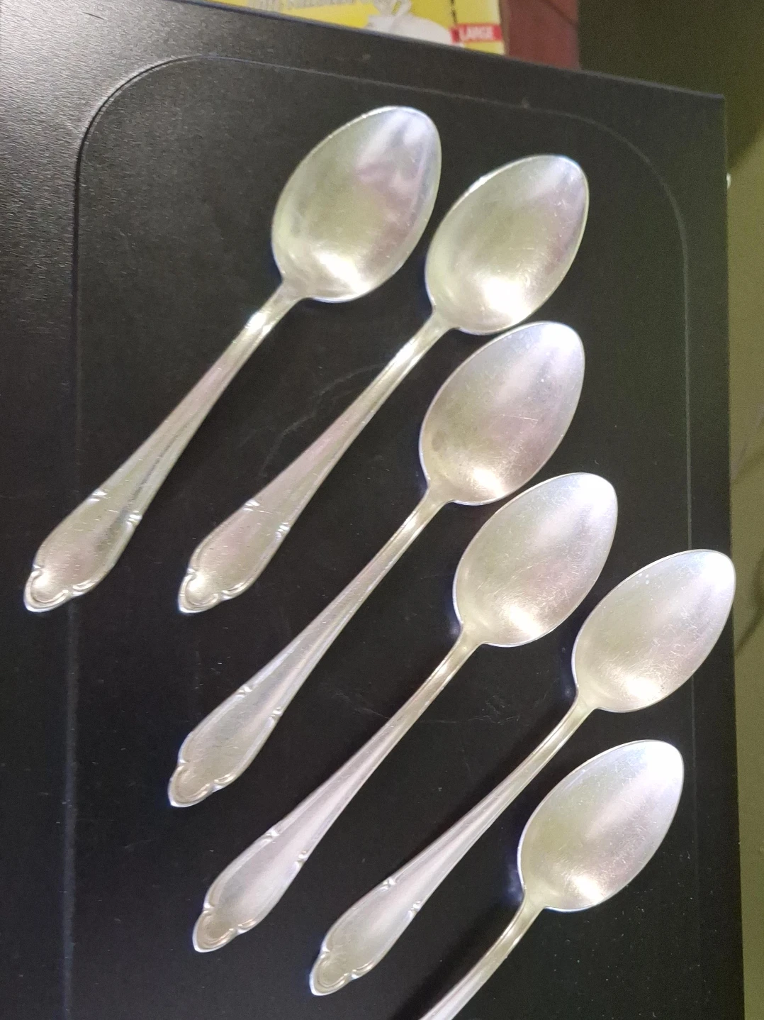 Set of 6 Silver-Tone Metal Spoons
