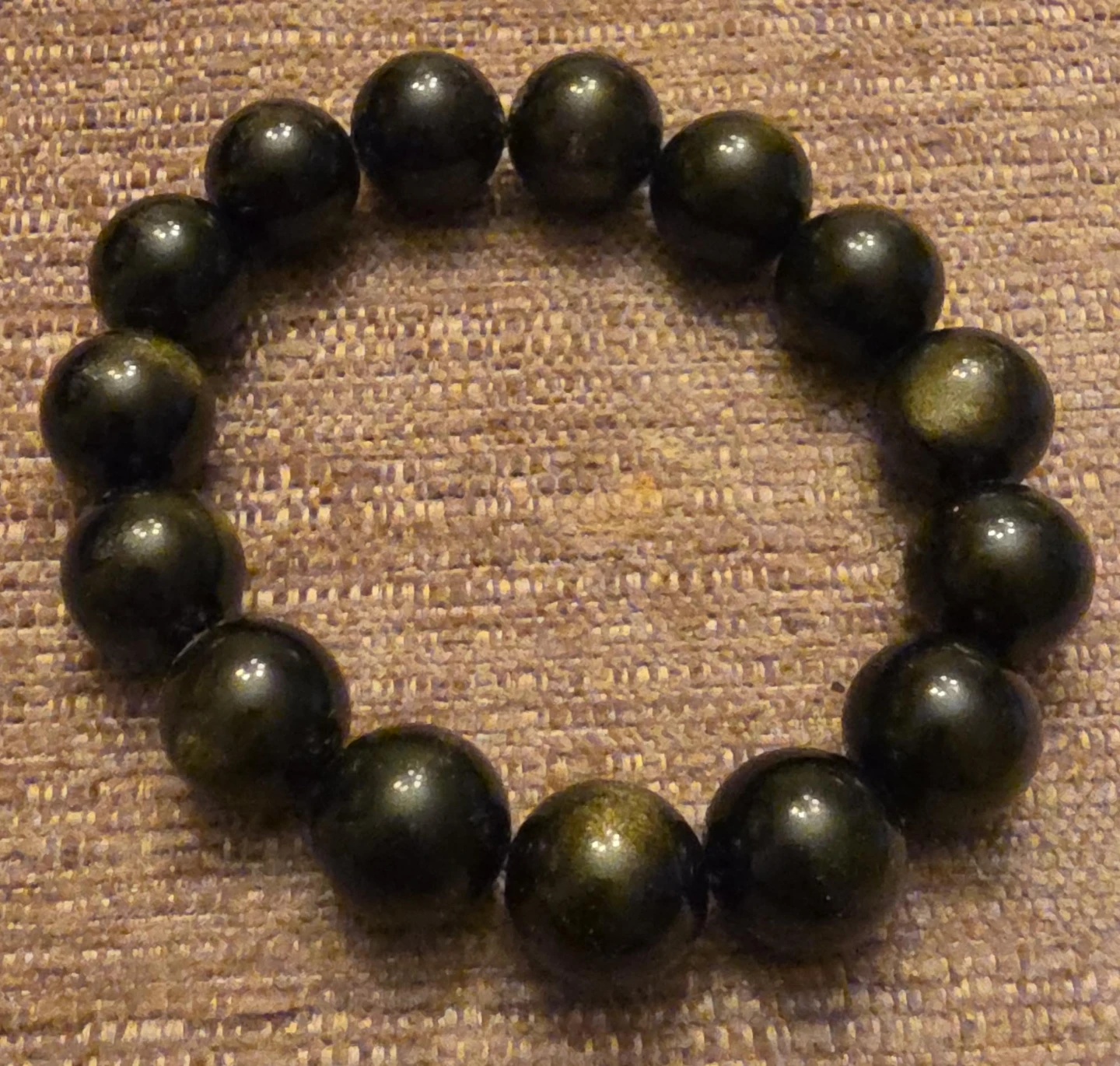 Natural Black Obsidian Beaded Bracelet