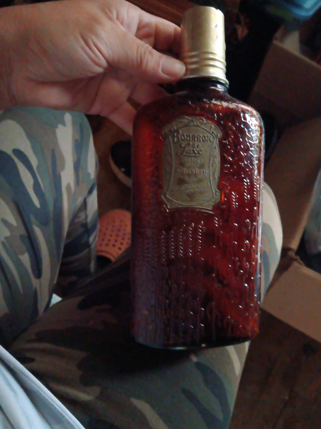 Vintage Bourbon de Luxe Whiskey Bottle