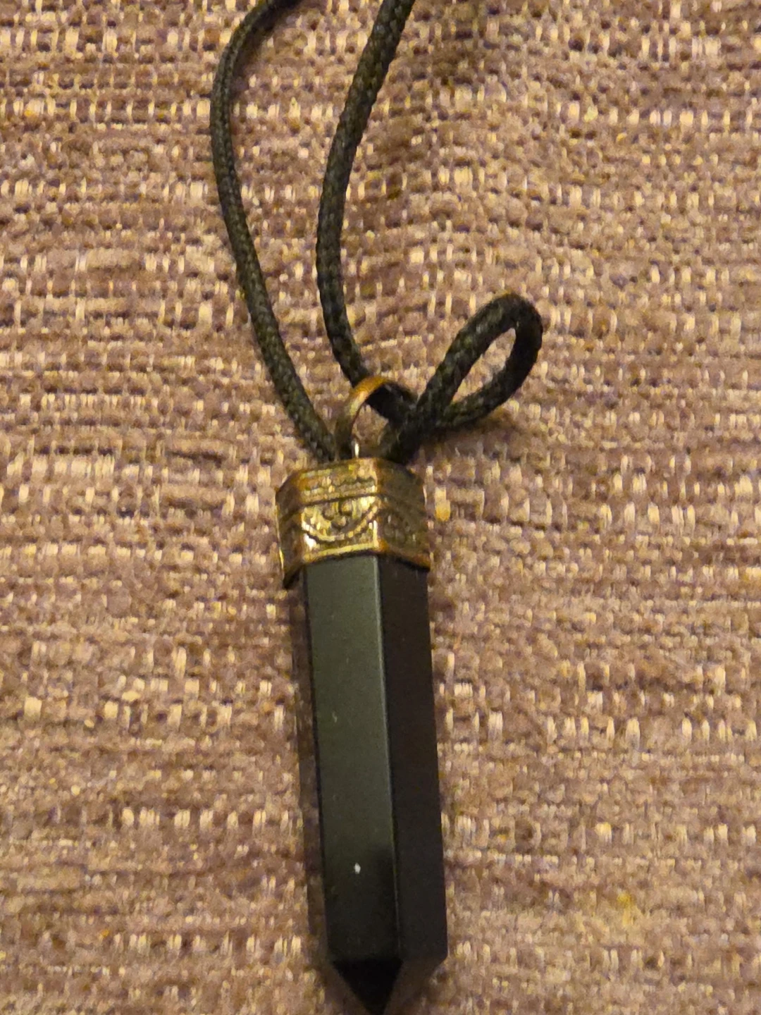 Black Crystal Point Pendant Necklace