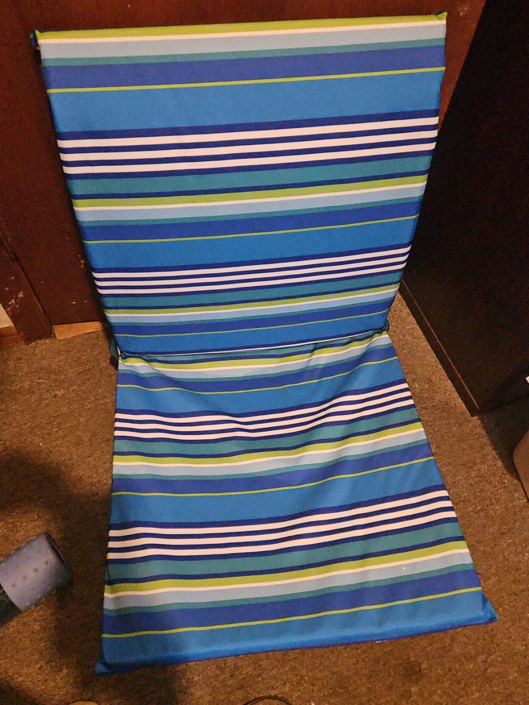 Portable Blue Striped Beach Chair
