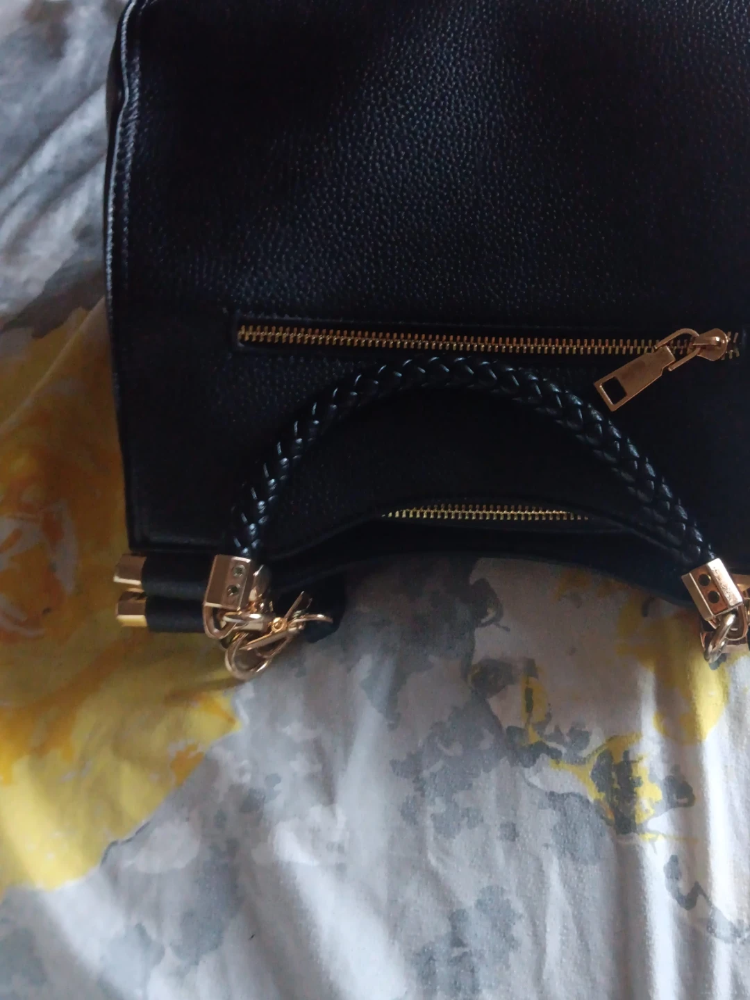Black Textured Tote Bag