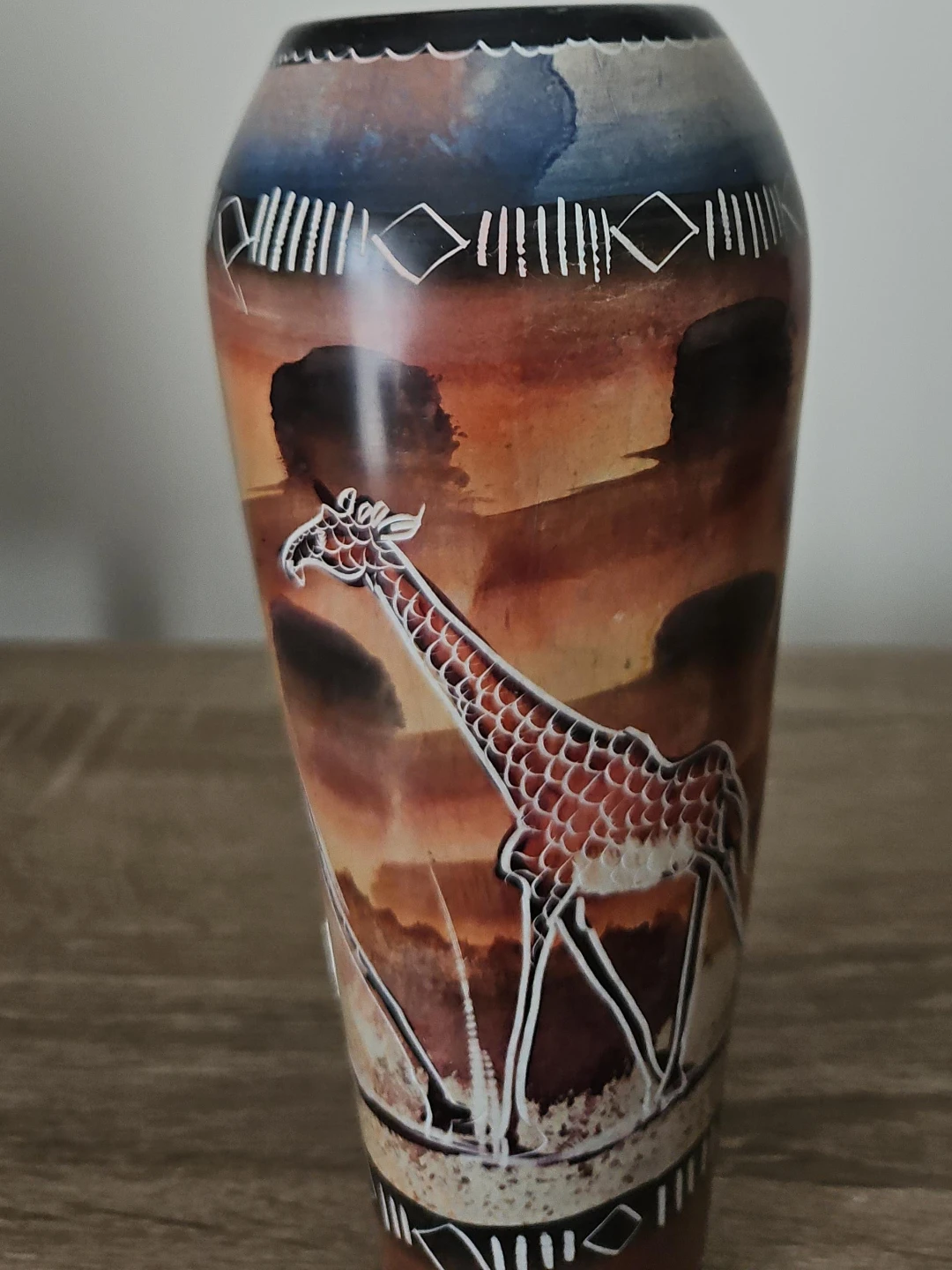 Giraffe Patterned Decorative Vase