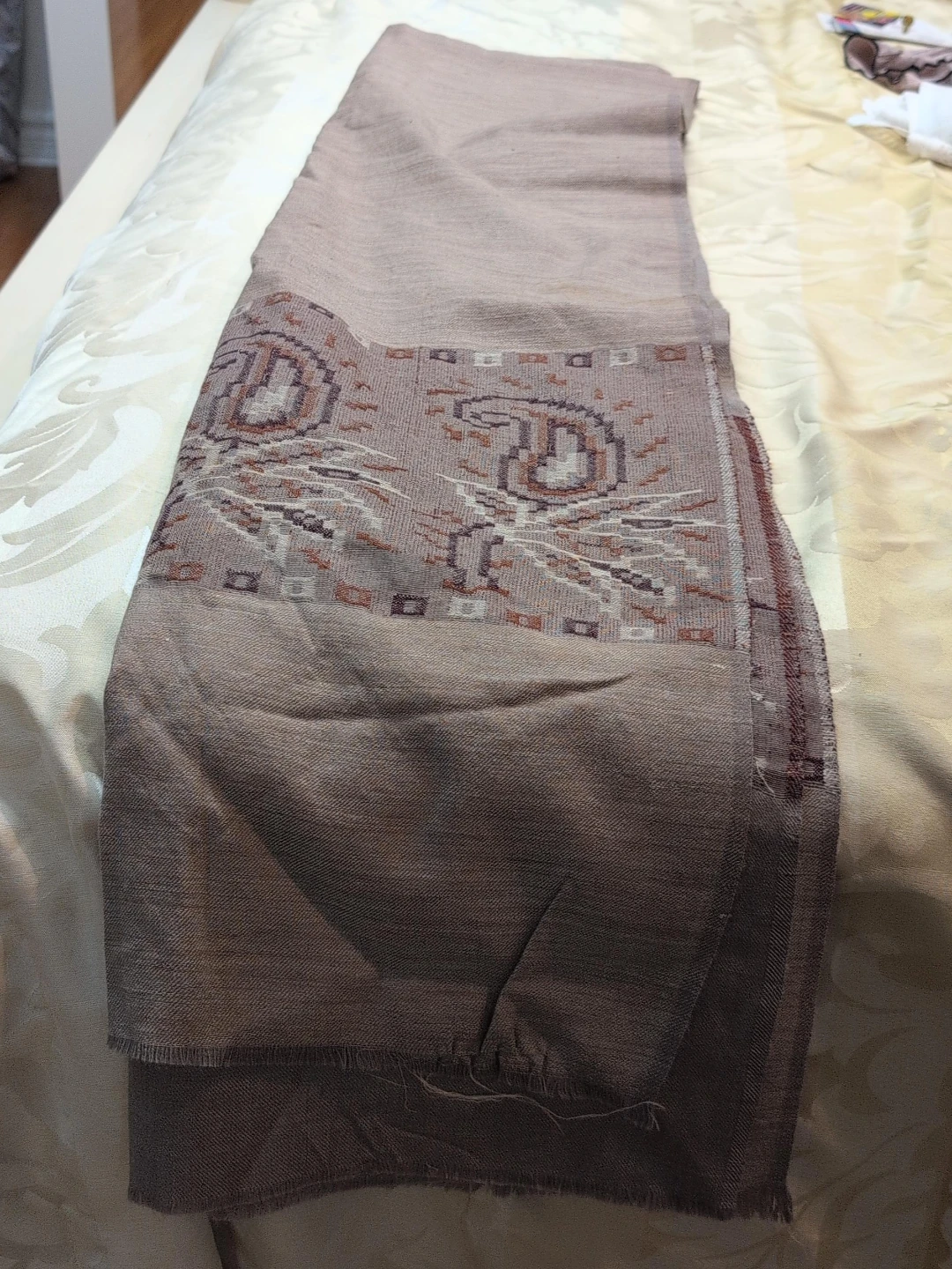 Woven Brown Paisley Scarf