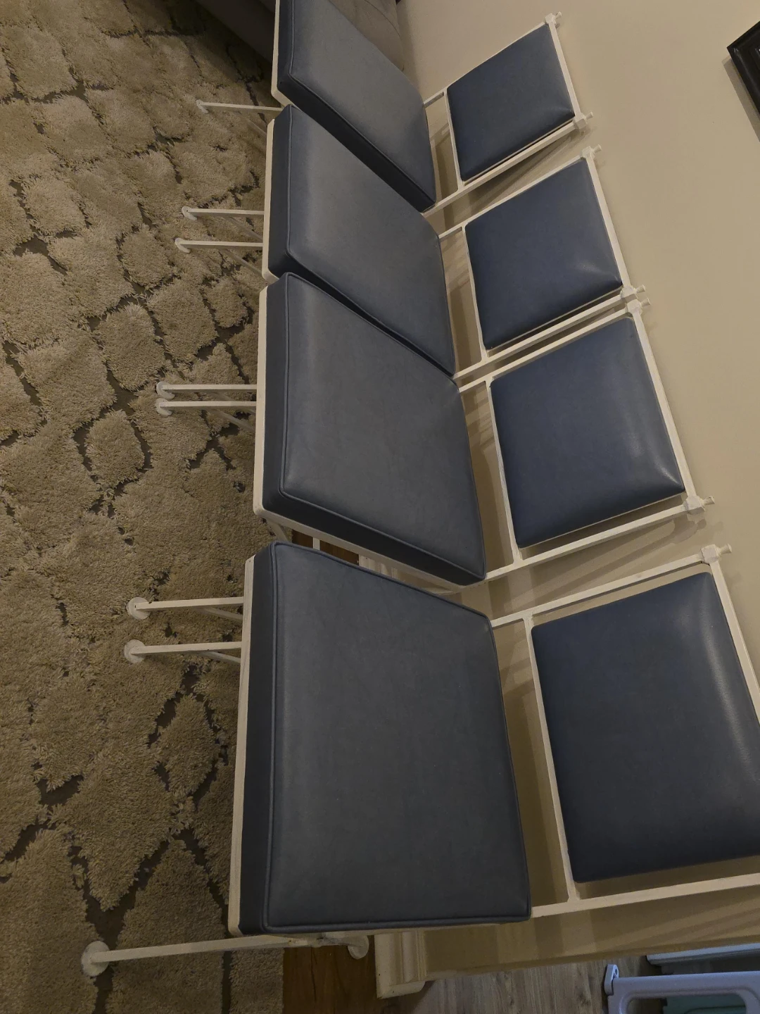 Set of 4 Blue Dining Chairs
