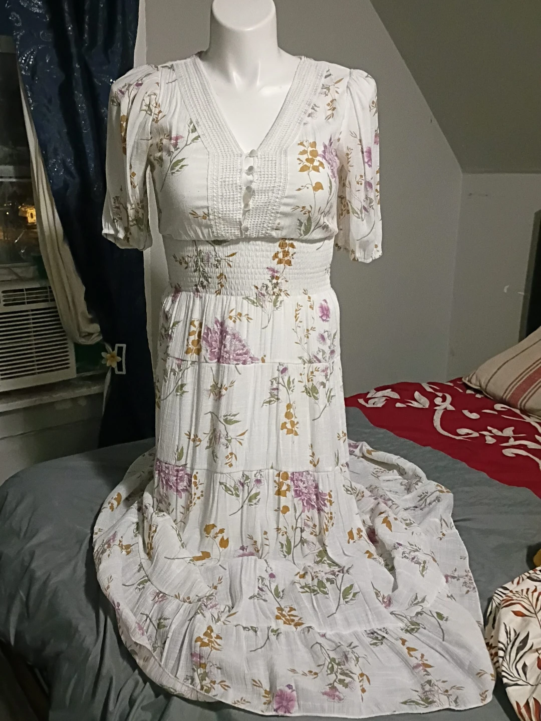 Floral Print Tiered Maxi Dress