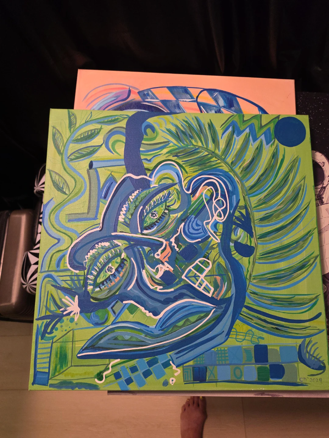 Abstract Acrylic Painting on Canvas