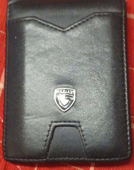 Gsolax black leather bifold wallet