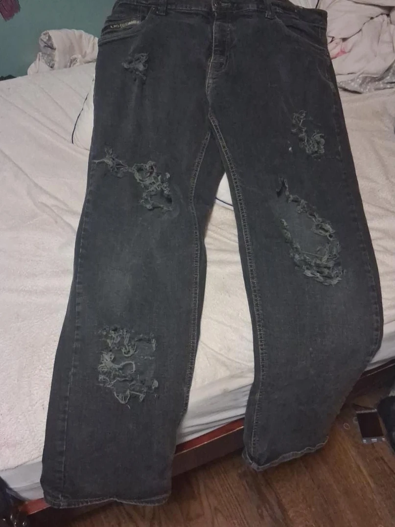 US Polo Assn Black Distressed Jeans