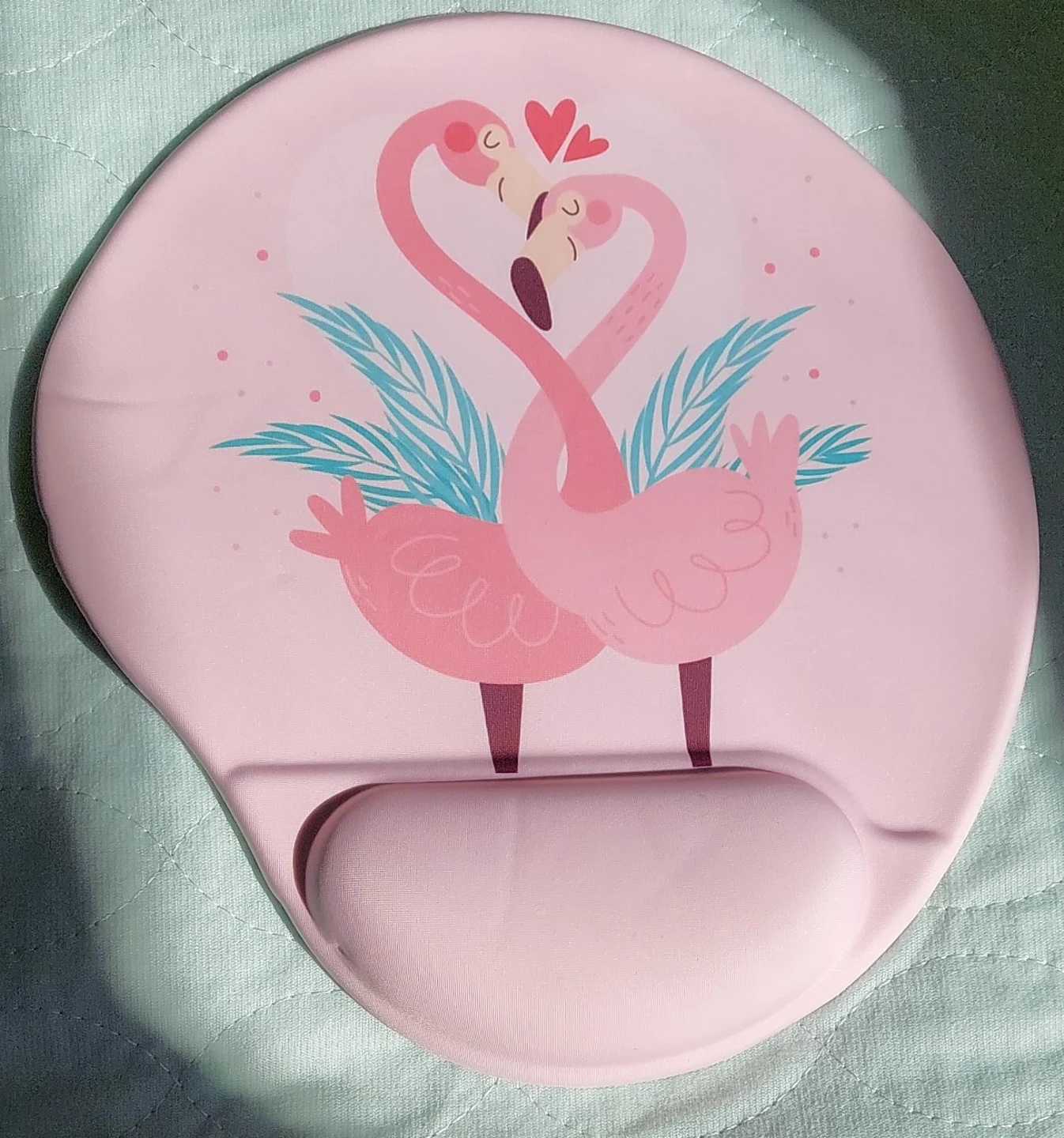 Pink Flamingo Ergonomic Mouse Pad
