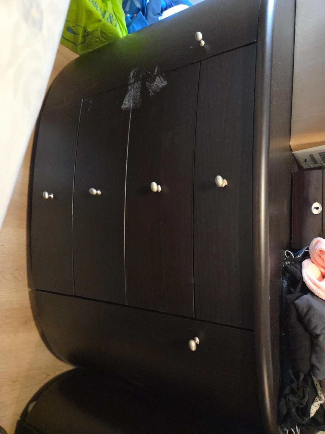 Dark Wood Dresser with 6 Drawers