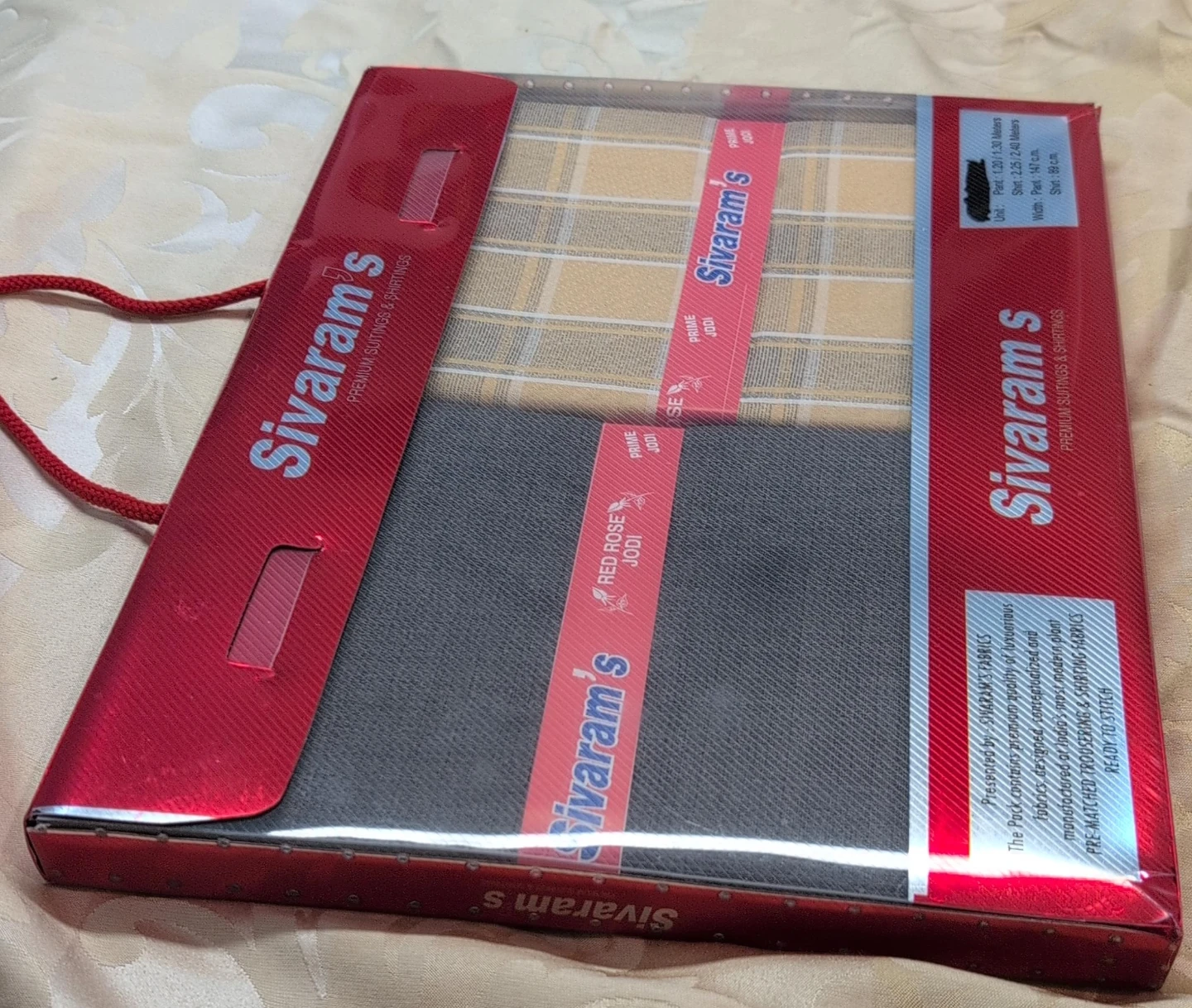 Sivaram's Red Rose Jodi Suit and Shirt Fabric