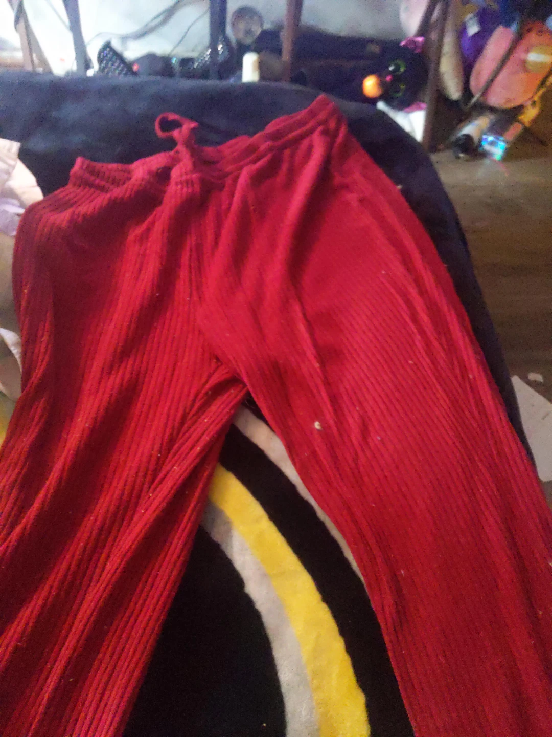 Red Ribbed Lounge Pants