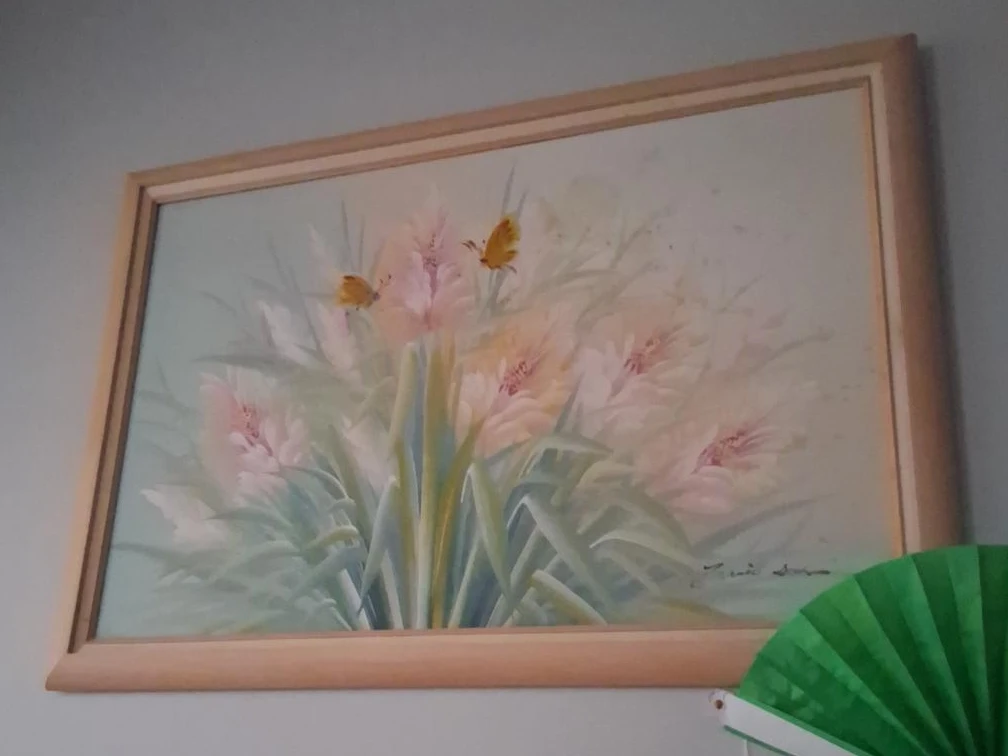 Framed Floral Wall Art with Butterflies