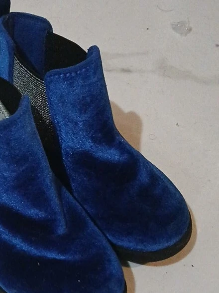 Blue Velvet Chelsea Boots