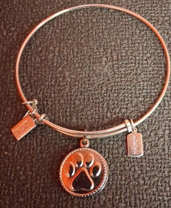 Wind and Fire Paw Print Bangle Bracelet