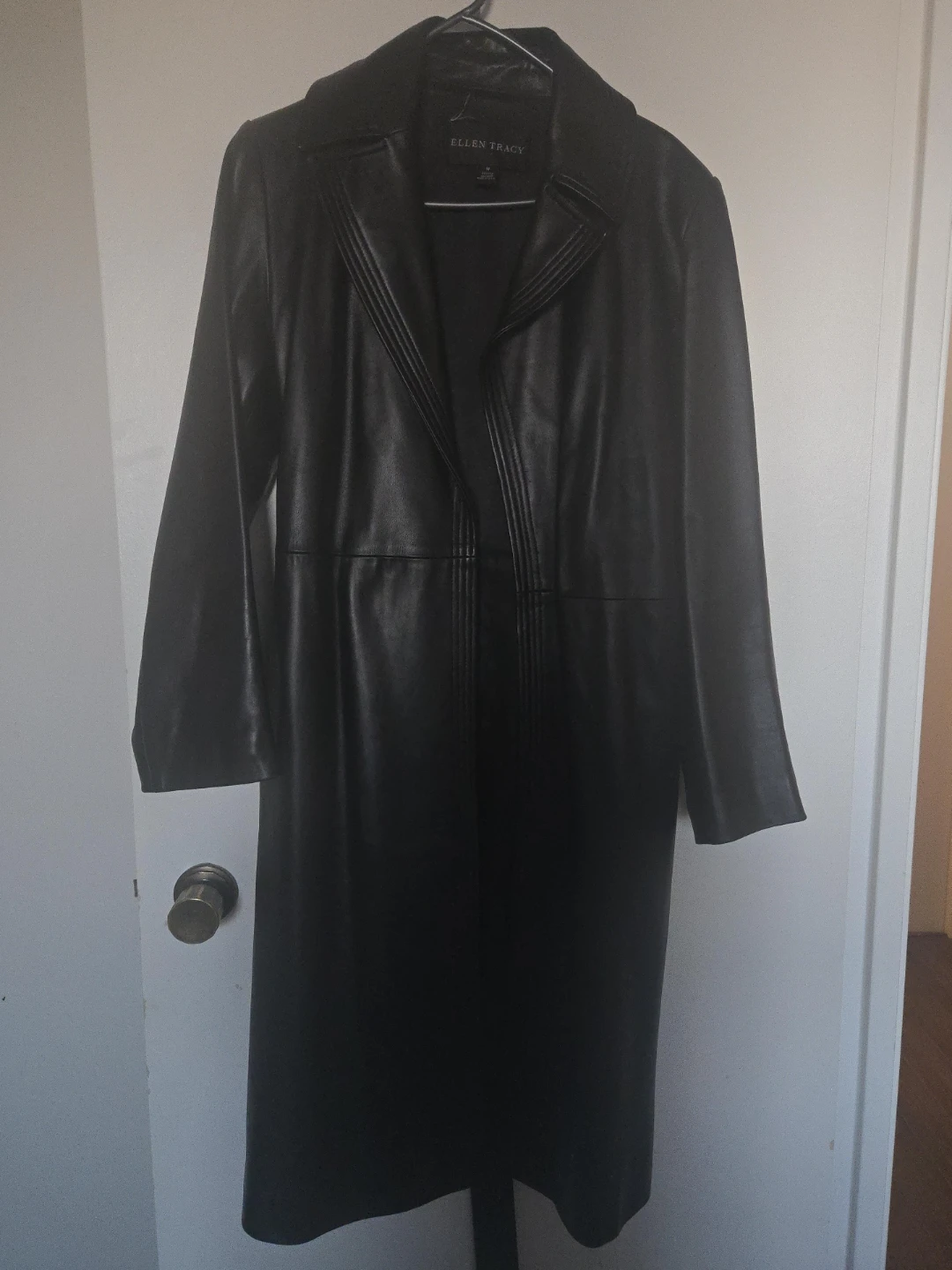 Ellen Tracy Black Leather Coat