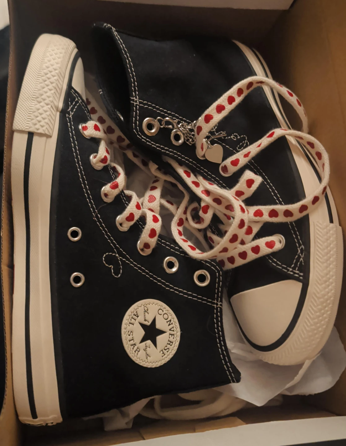 Converse Chuck Taylor All Star High Top Black Hearts