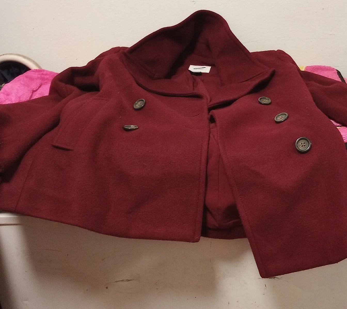 Old Navy Maroon Peacoat