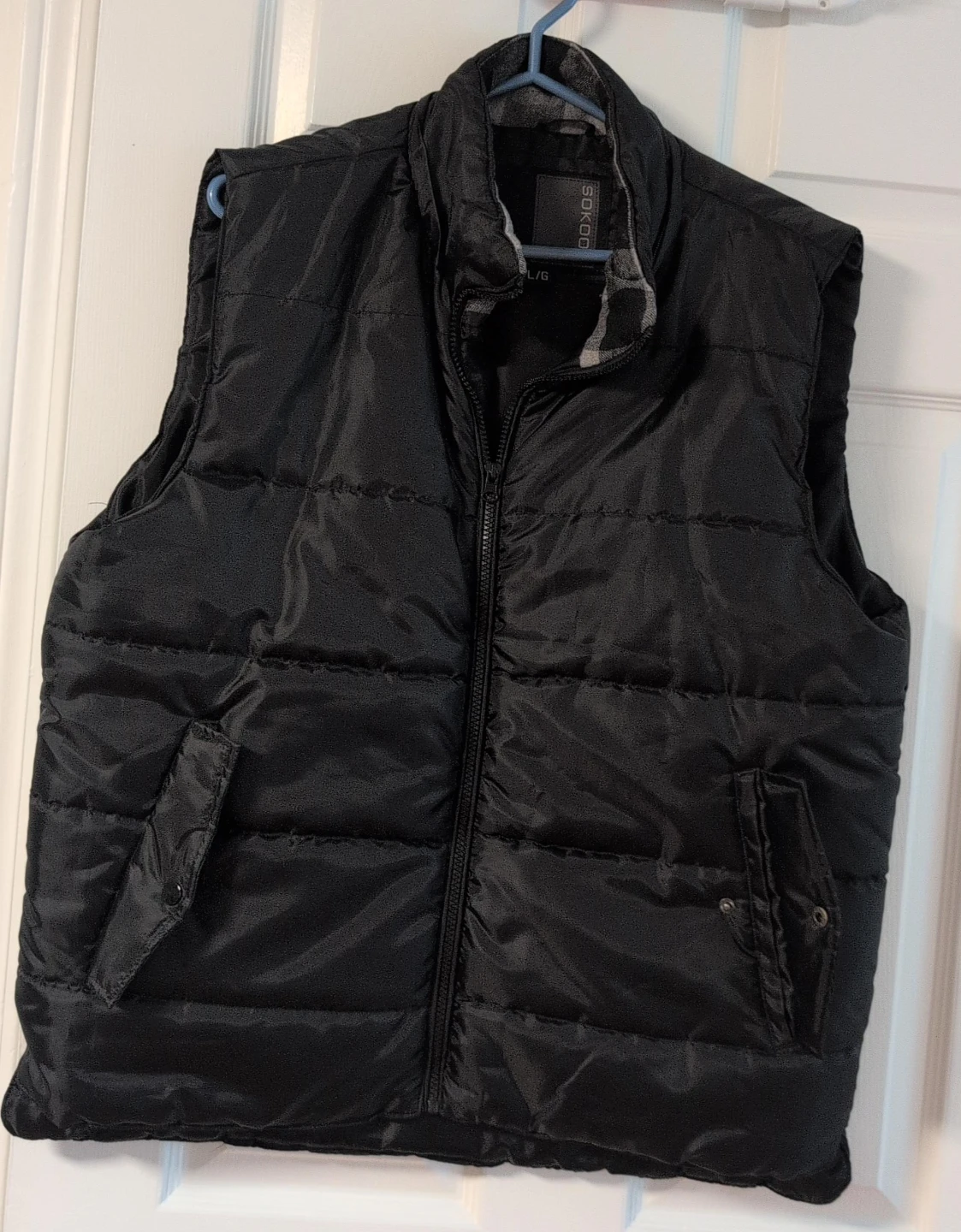 SOKOO Black Quilted Vest Size Large