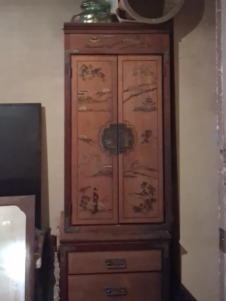 Vintage Asian Style Wooden Cabinet