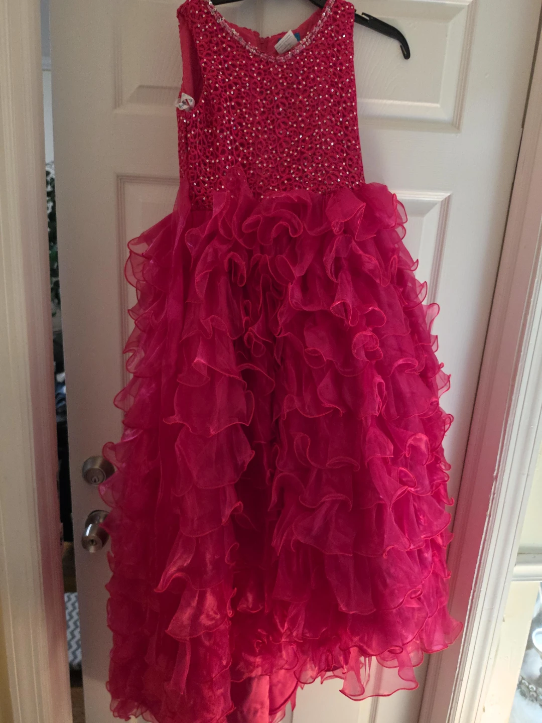 Girls Pink Formal Ruffle Dress