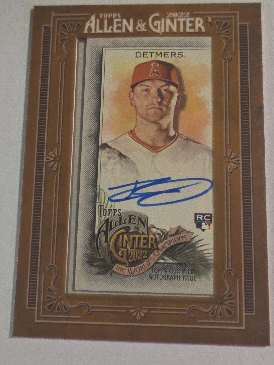 2022 Topps Allen & Ginter Detmers Autograph RC Baseball Card