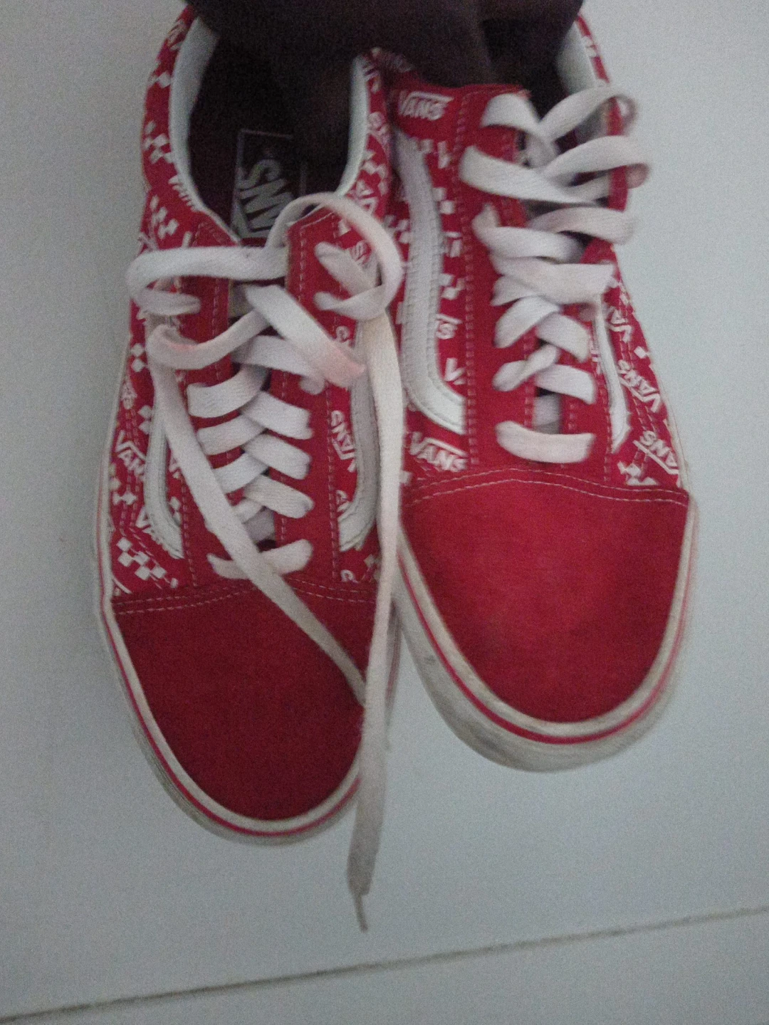 Vans Old Skool Red Logo Print Sneakers