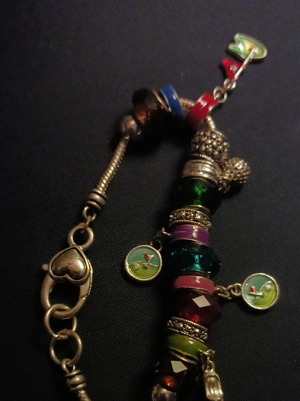 Charm Bracelet with Golf Themed Charms