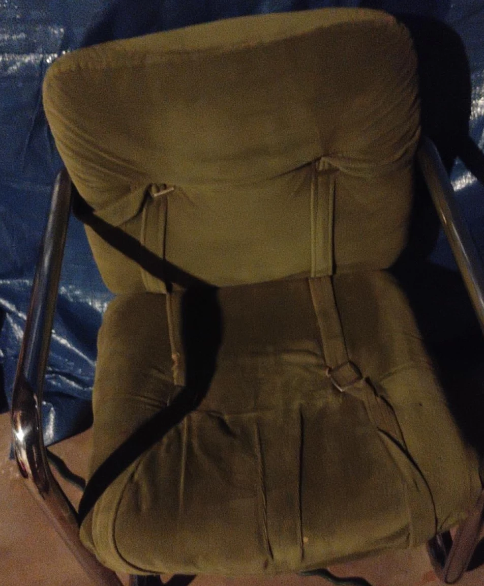 Vintage Olive Green Velvet Armchair