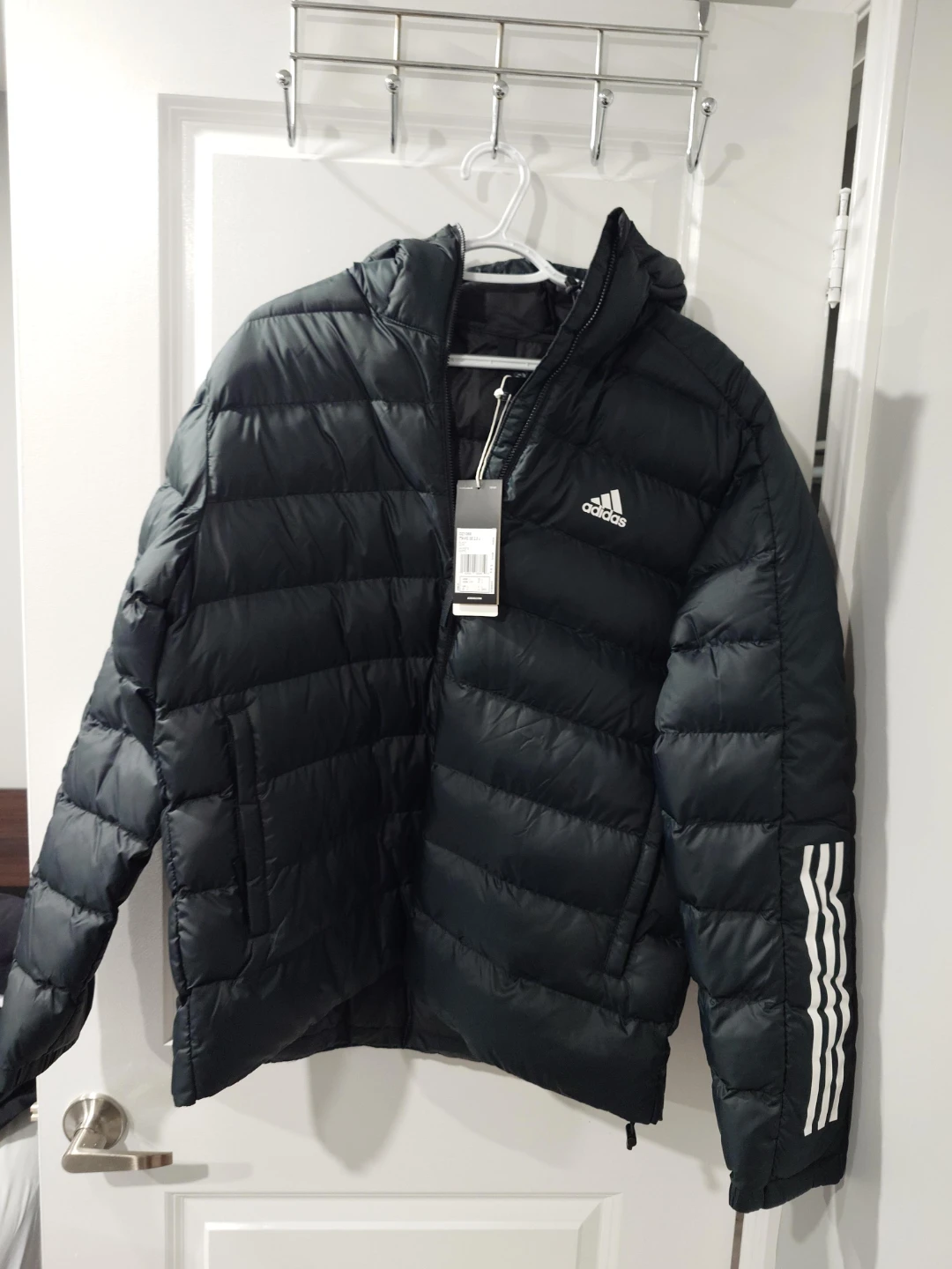 New Adidas Men's Down Jacket Black Size L