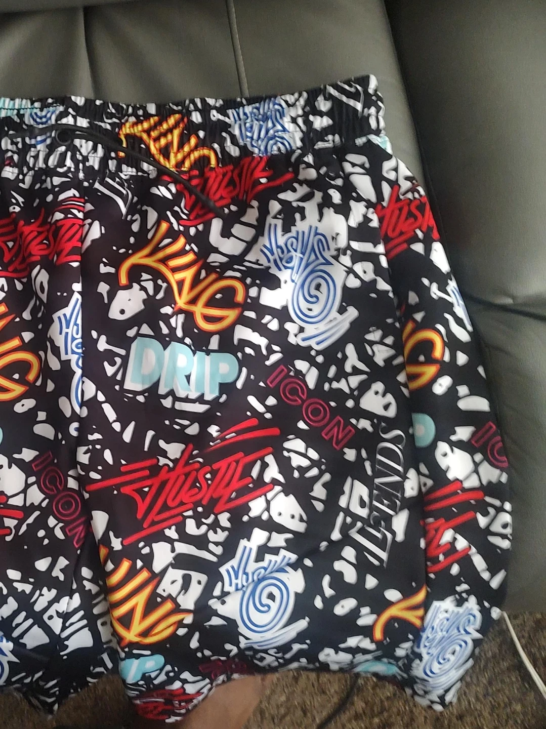 Graphic Print Athletic Shorts