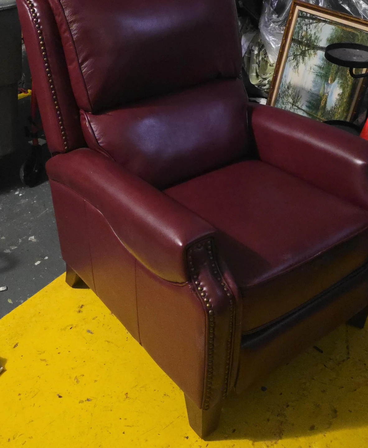 Burgundy Leather Armchair