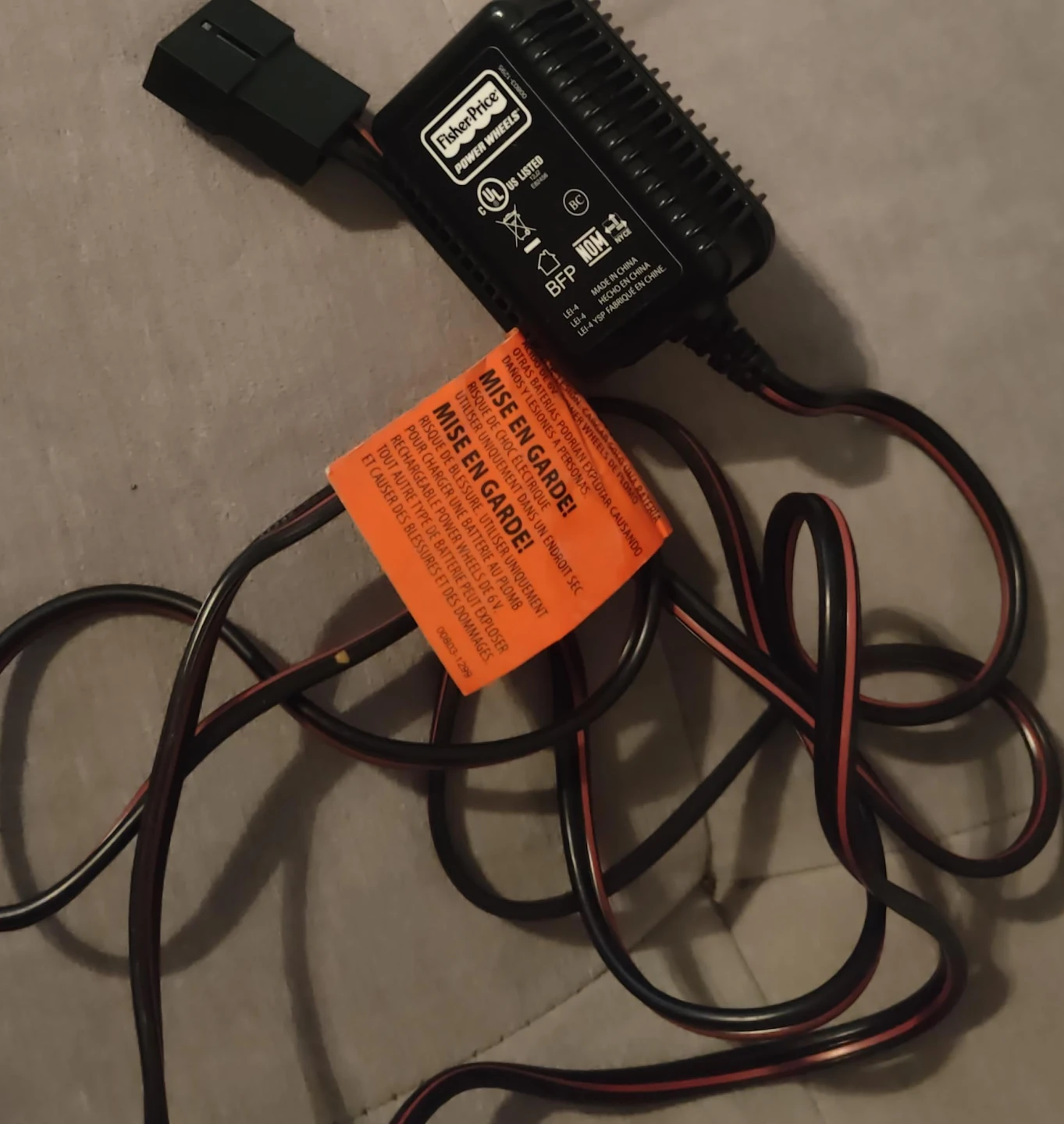 Fisher-Price Power Wheels 6V Battery Charger