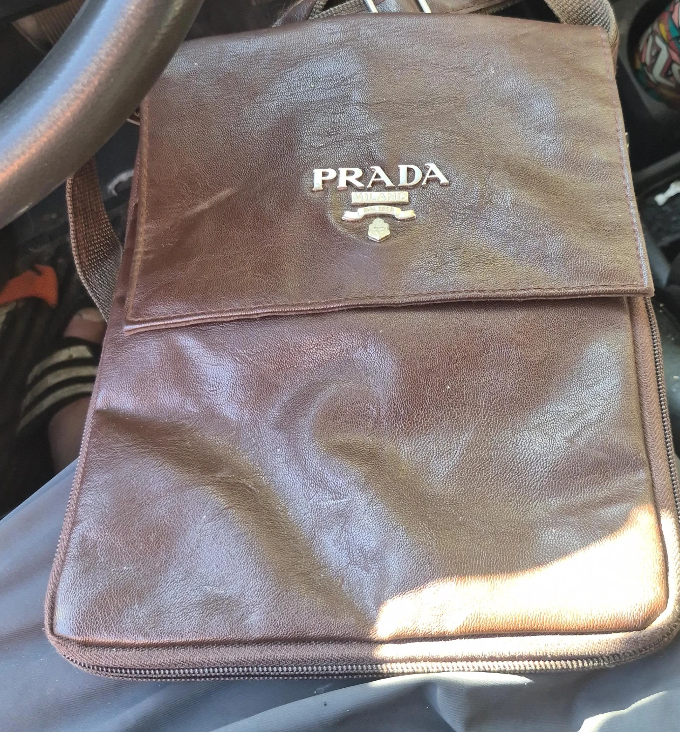 Brown Prada Crossbody Messenger Bag