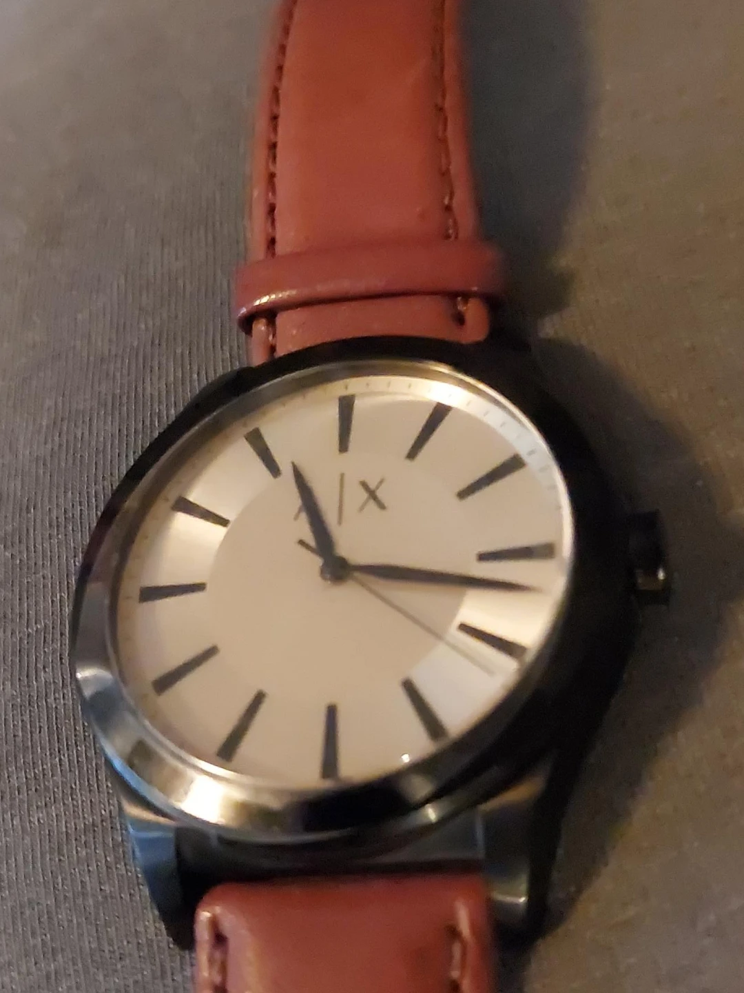 Armani Exchange Leather Strap Watch