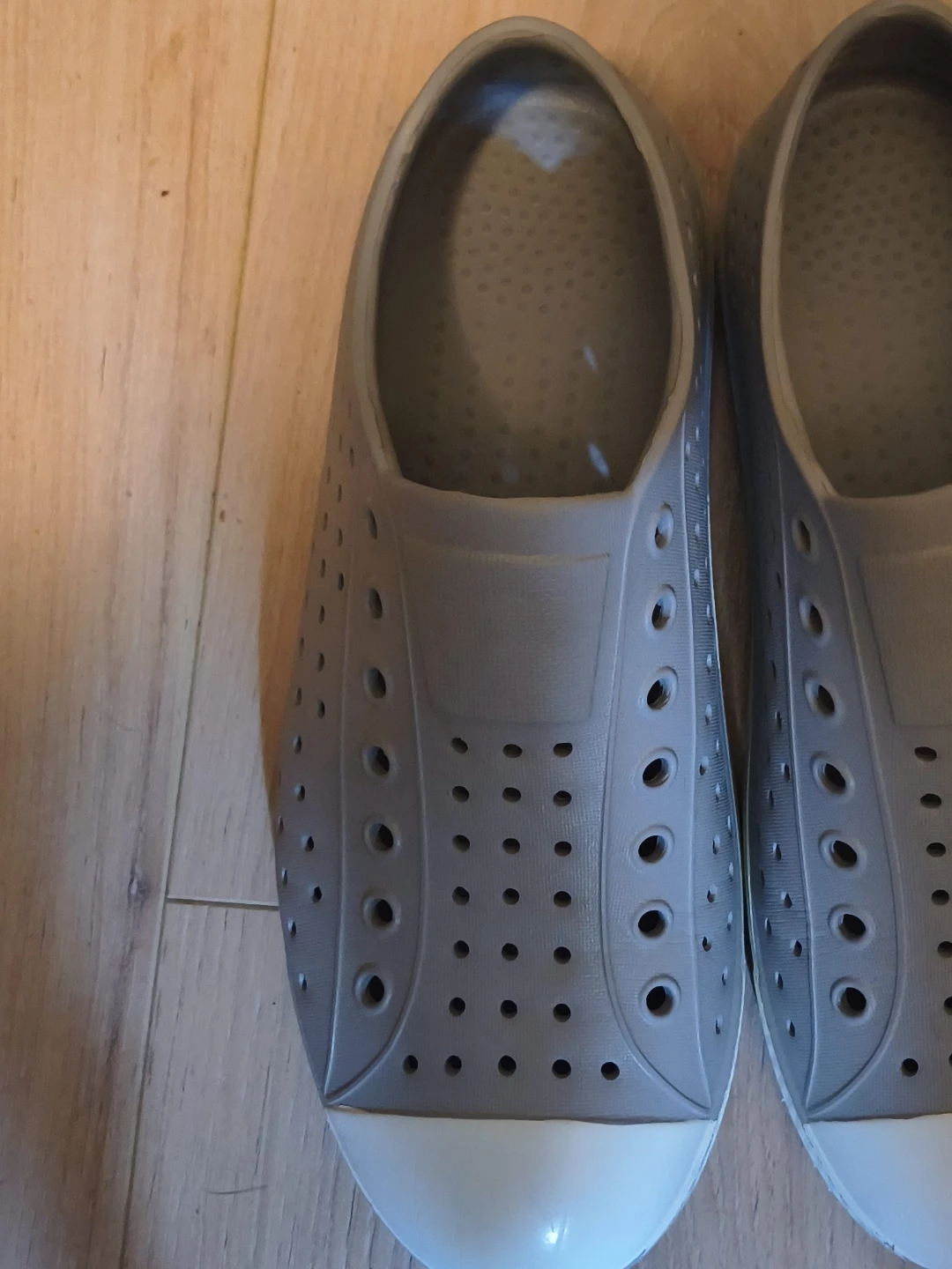 Grey Perforated Slip-On Shoes Size 37