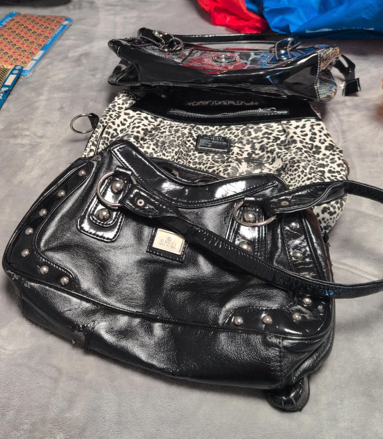 Black Patent Leather Handbag 3bags for $35