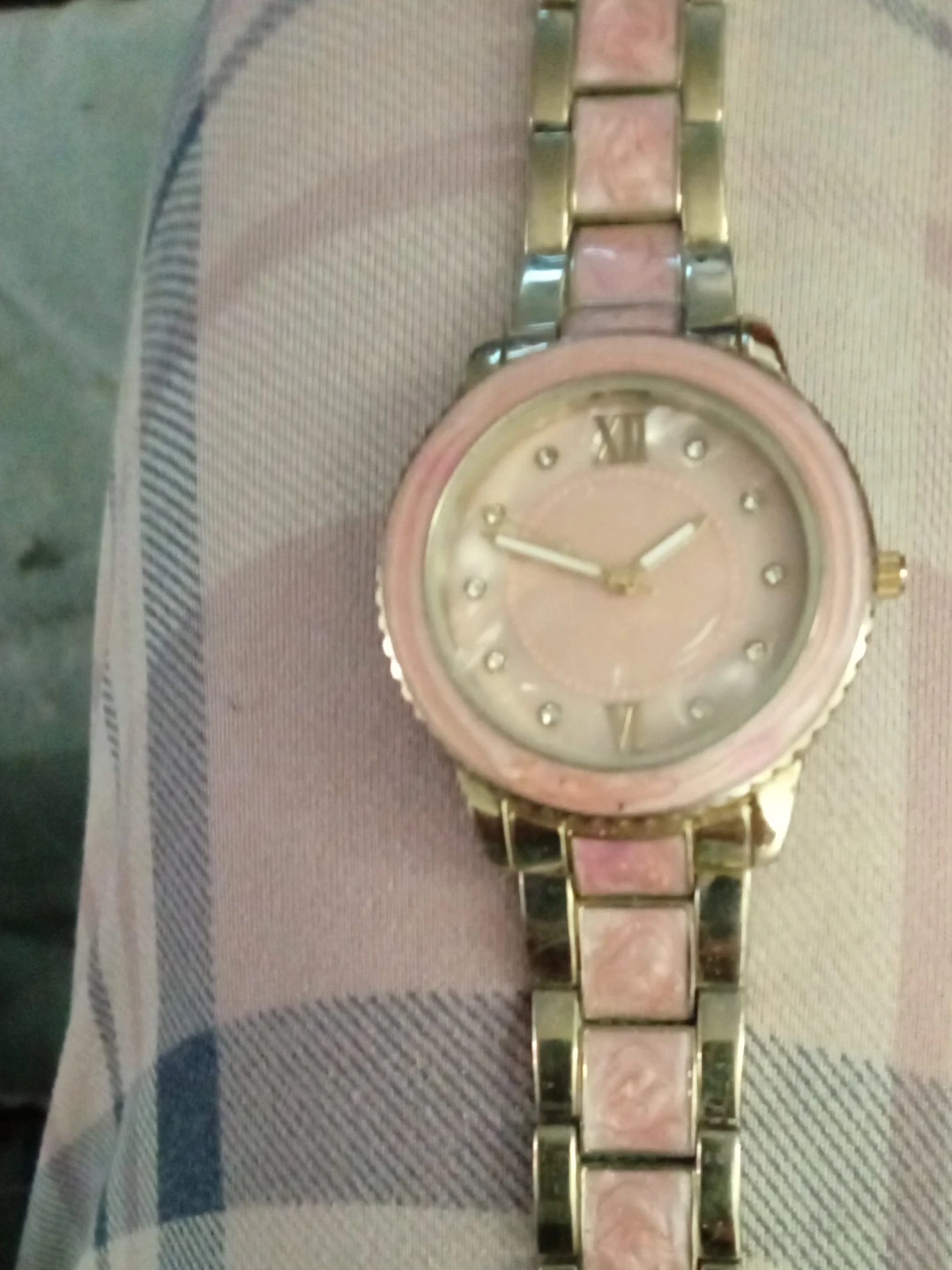 Pink and Gold Tone Wristwatch