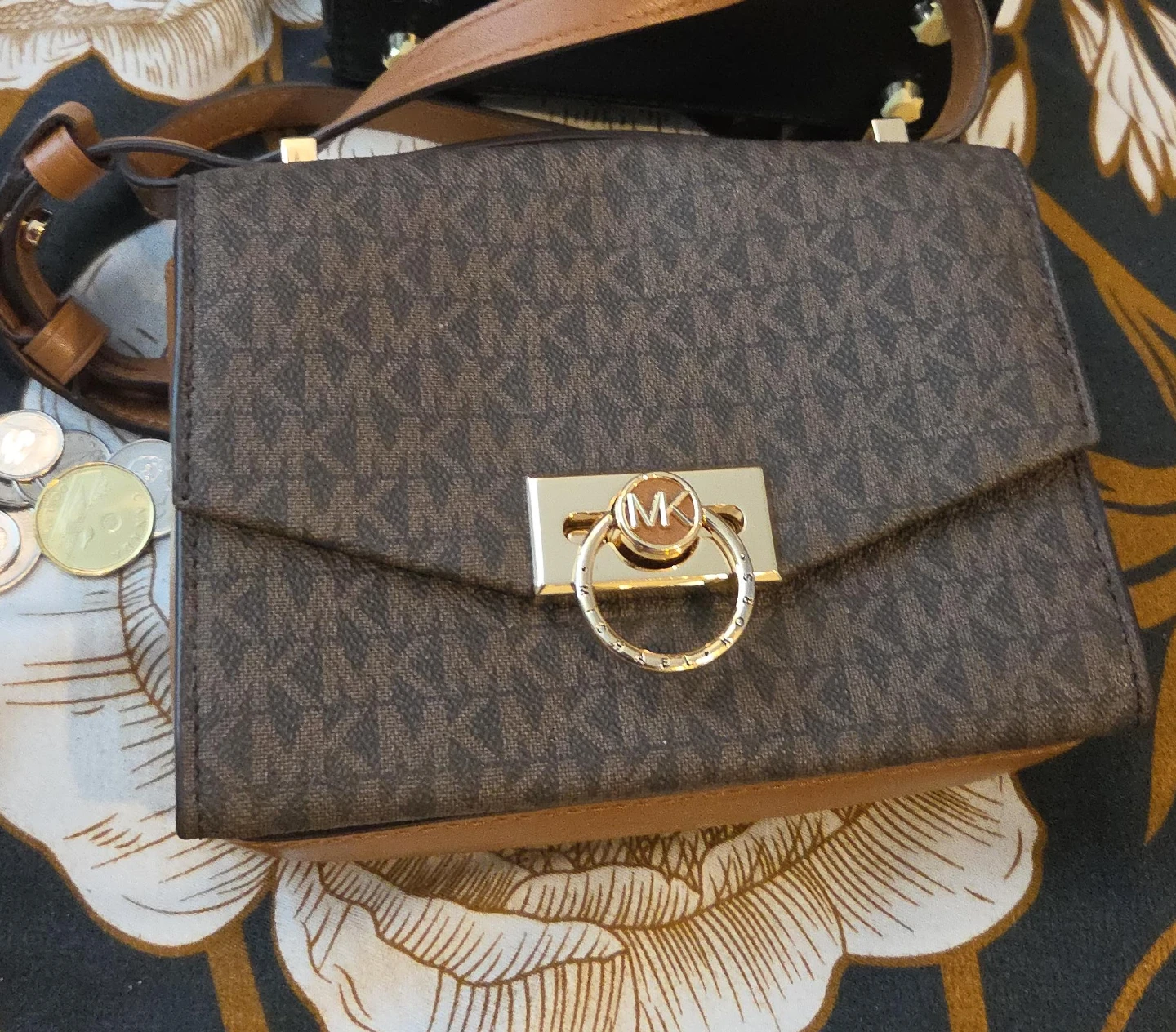 Michael Kors Logo Print Crossbody Bag