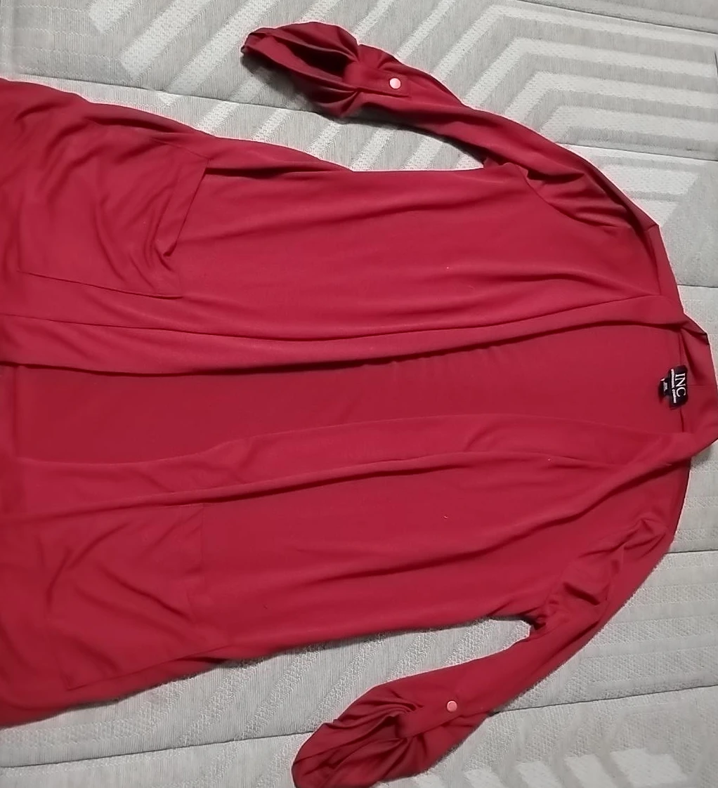 INC International Concepts Red Cardigan