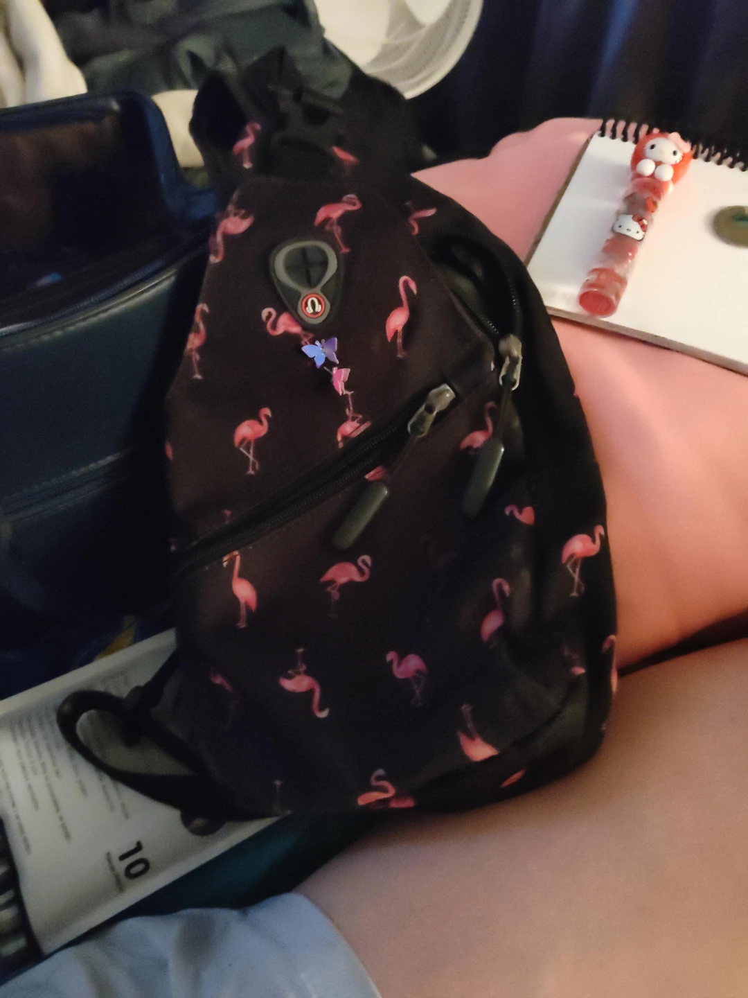 Flamingo Print Sling Backpack