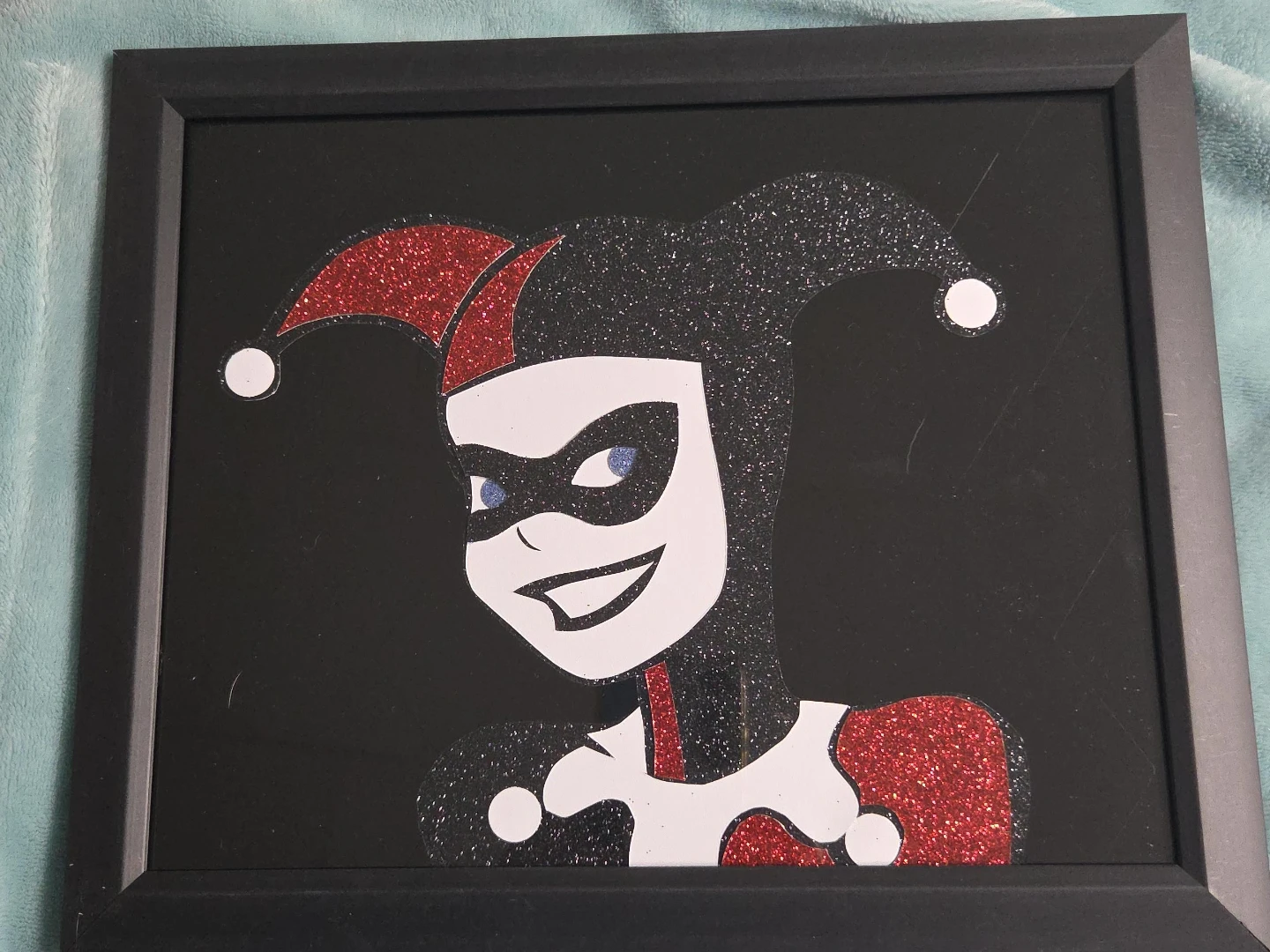 Framed Harley Quinn Glitter Artwork