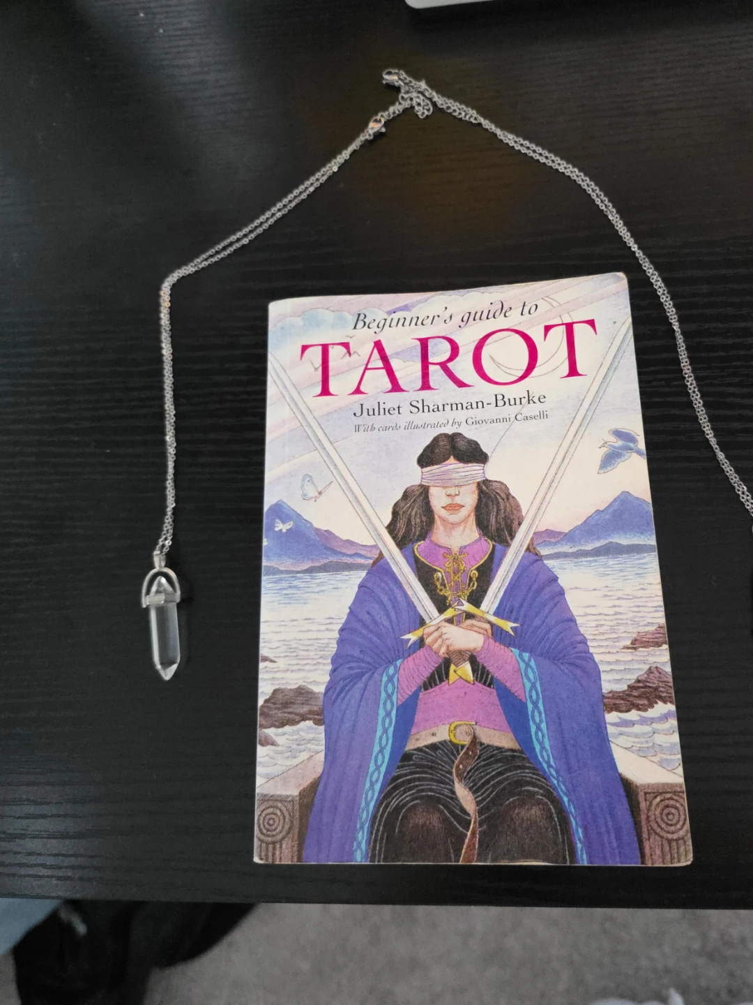 Beginner's Guide to Tarot Book paired with 2 crystal necklaces