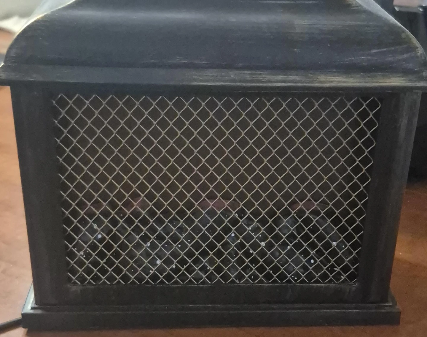Black Electric Fireplace Lantern