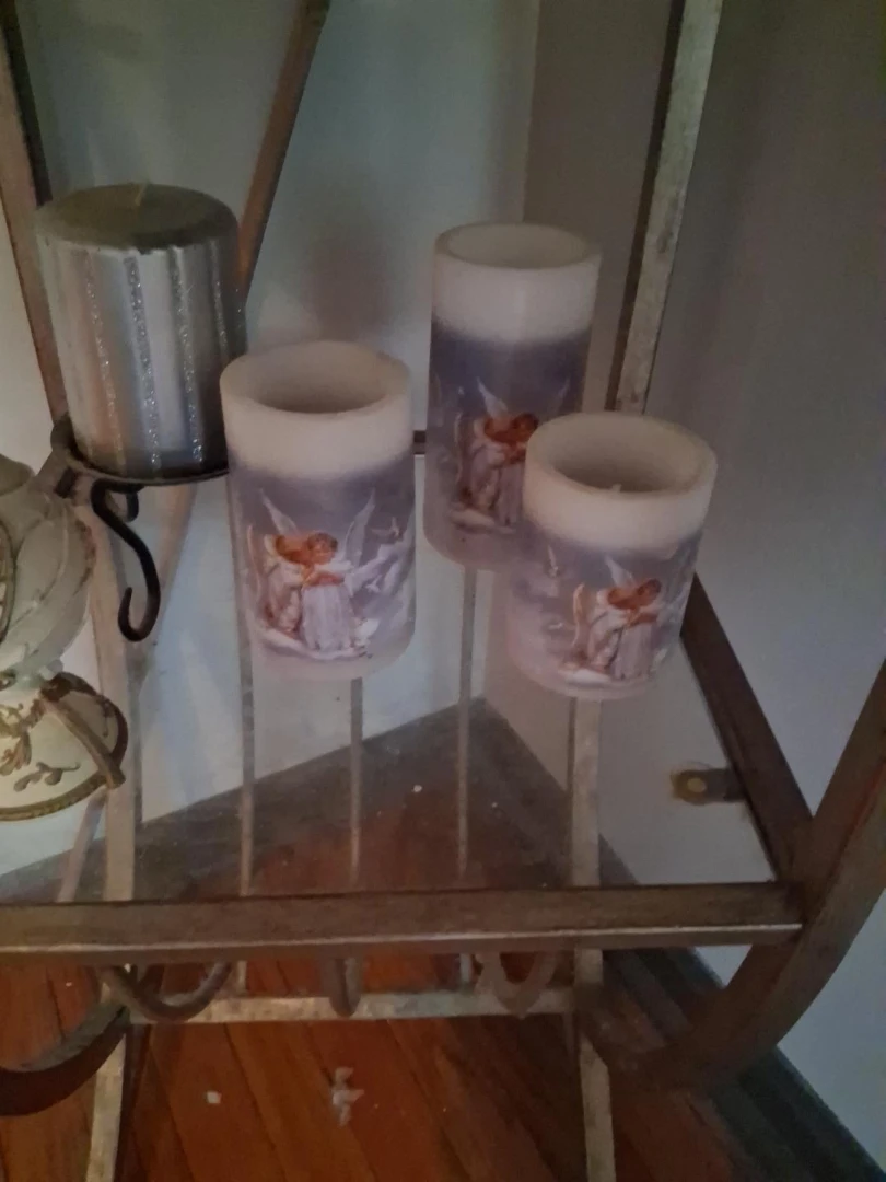 Set of 3 Angel Theme Pillar Candles