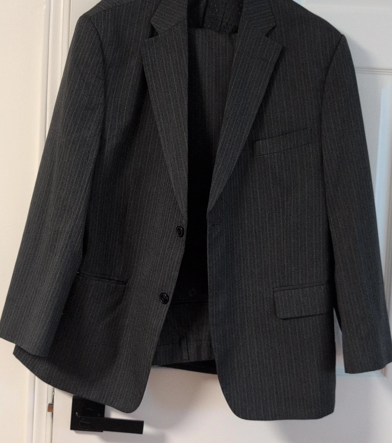 Dark Grey Striped Suit