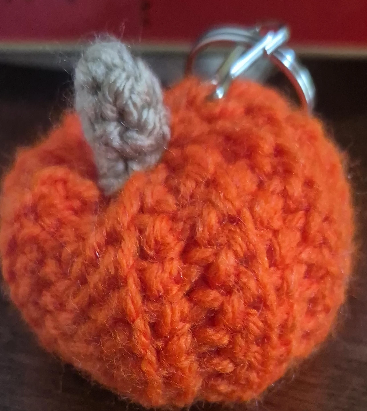 Handmade Crocheted Pumpkin Keychain - photo 2