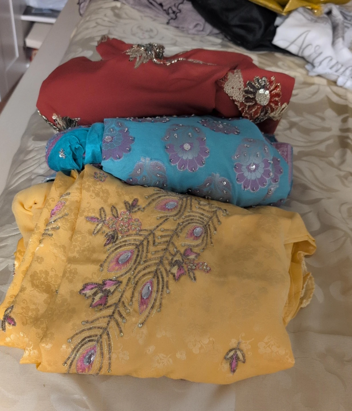 Set of Three Embroidered Indian Suits